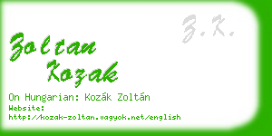 zoltan kozak business card